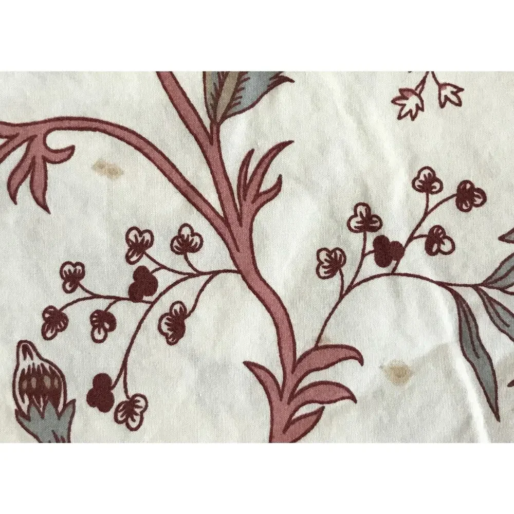 Set Pair IKEA Sprangort Burgundy Grey White Queen Full Cotton Floral Pillowcases